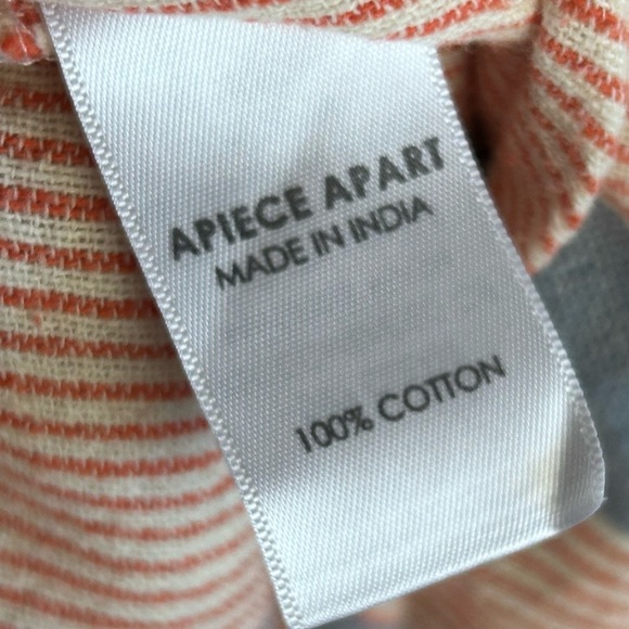 Apiece Apart Orange Striped asymmetrical Midi Skirt size 14 - Picture 7 of 7